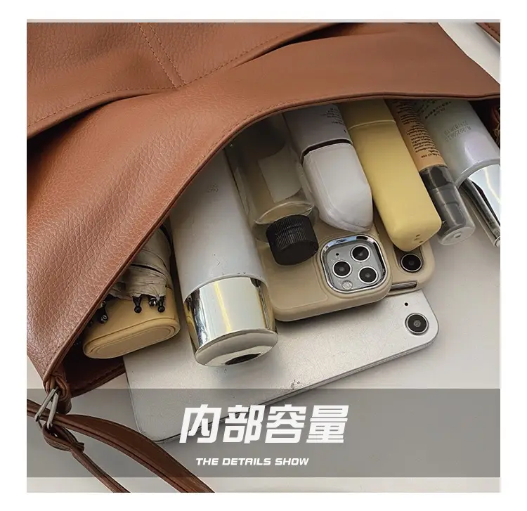 Women's Brown Leather Shoulder Bag 2024 Retro Western Style — feature 8