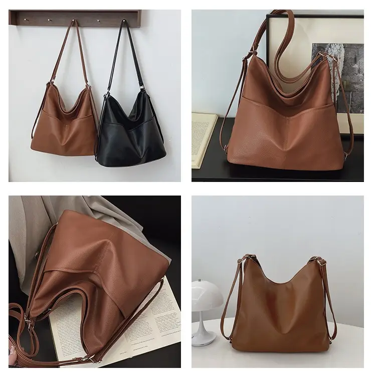 Women's Brown Leather Shoulder Bag 2024 Retro Western Style — feature 9