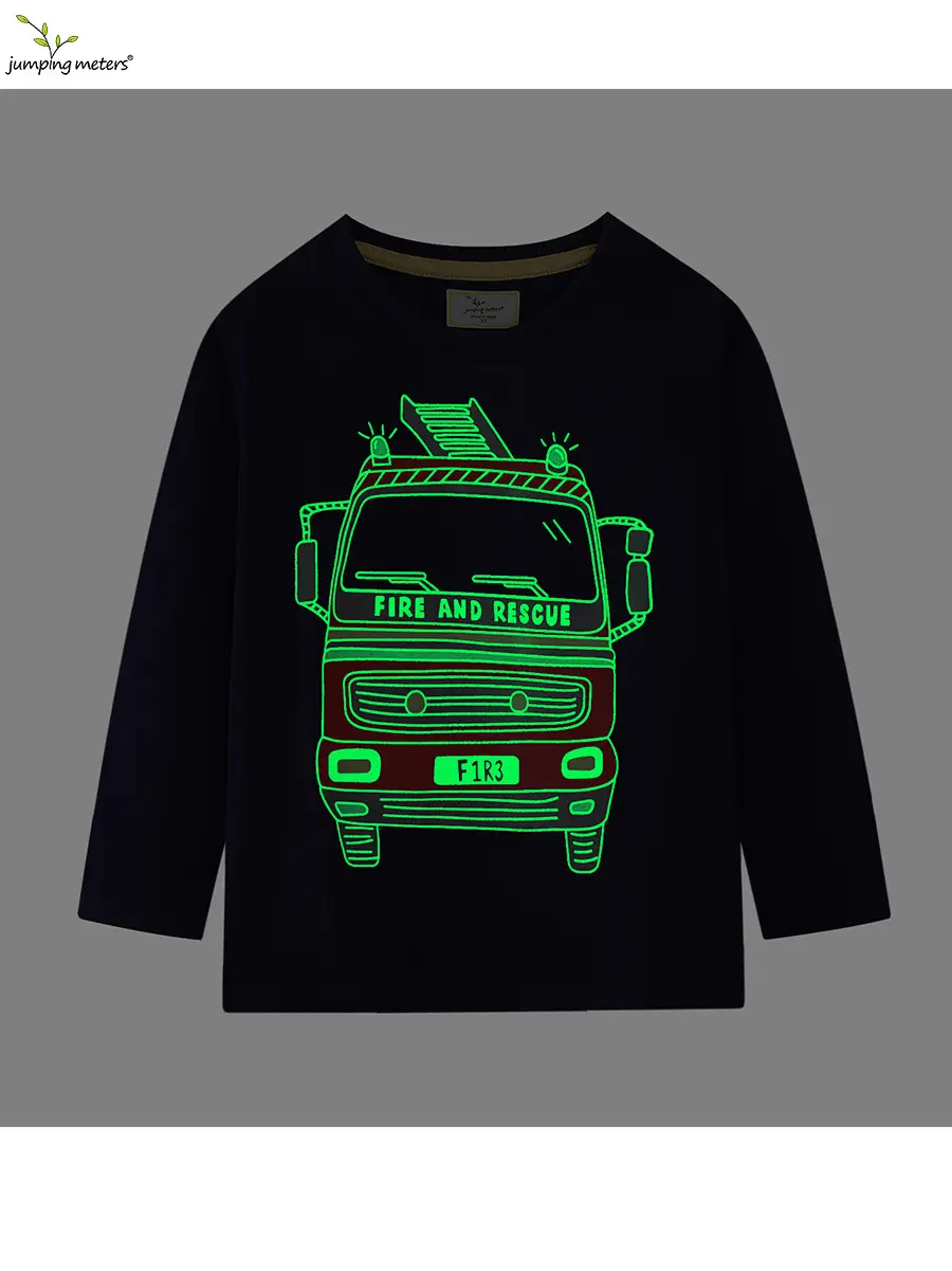 Fire and Rescue Boys T-Shirt Navy Blue Spring Autumn - Image 2