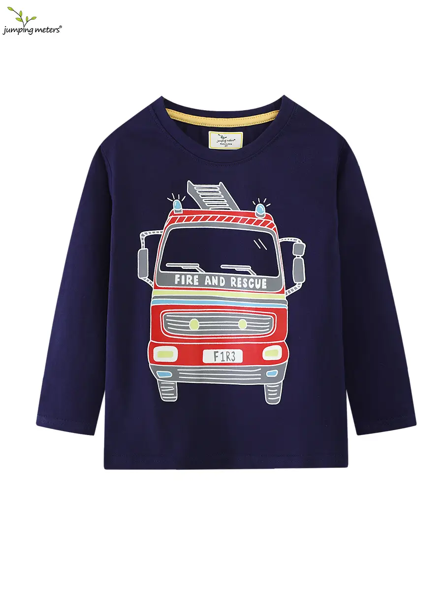 Fire and Rescue Boys T-Shirt Navy Blue Spring Autumn - Image 6
