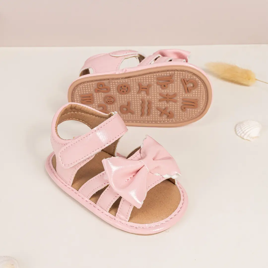 Amazon Cross Border Bow Baby Toddler Shoes 2025 Summer New Solid Color Cute Sandals Baby Shoes - Image 5