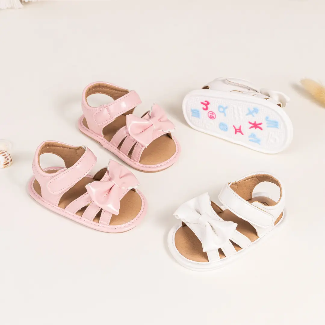 Amazon Cross Border Bow Baby Toddler Shoes 2025 Summer New Solid Color Cute Sandals Baby Shoes — feature 4
