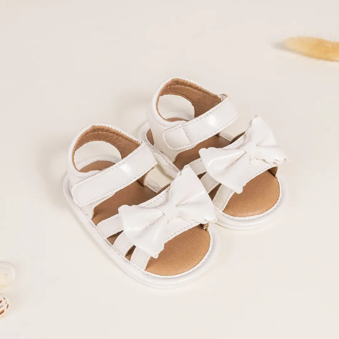 Amazon Cross Border Bow Baby Toddler Shoes 2025 Summer New Solid Color Cute Sandals Baby Shoes — feature 5
