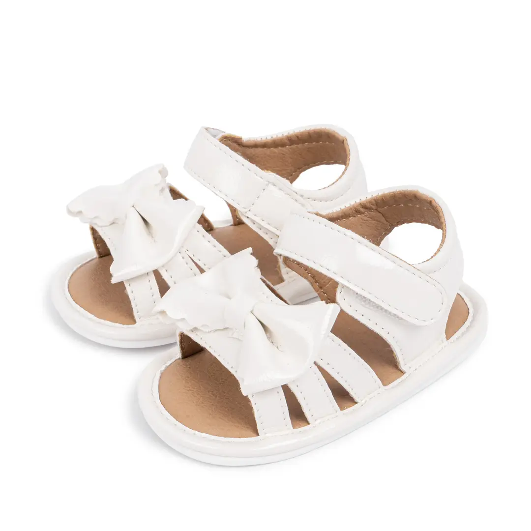 Amazon Cross Border Bow Baby Toddler Shoes 2025 Summer New Solid Color Cute Sandals Baby Shoes