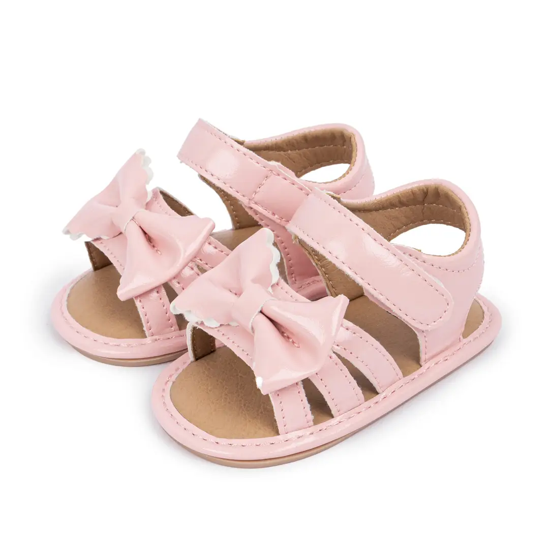 Amazon Cross Border Bow Baby Toddler Shoes 2025 Summer New Solid Color Cute Sandals Baby Shoes - Image 2