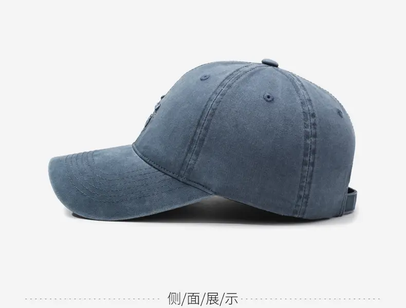 Men's Denim Retro Washed Cap with Letter Embroidery — feature 10