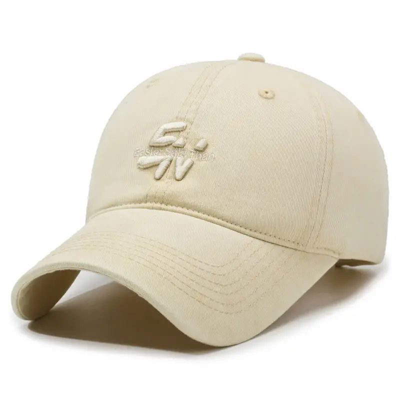 Men's Denim Retro Washed Cap with Letter Embroidery - Image 3