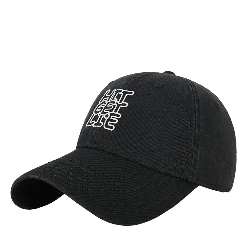 Men Black Embroidered Baseball Cap with "HIT THE BASICS" Design - Image 11