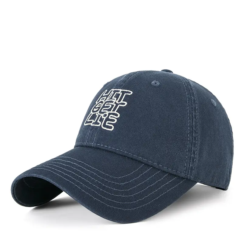 Men Black Embroidered Baseball Cap with "HIT THE BASICS" Design - Image 2