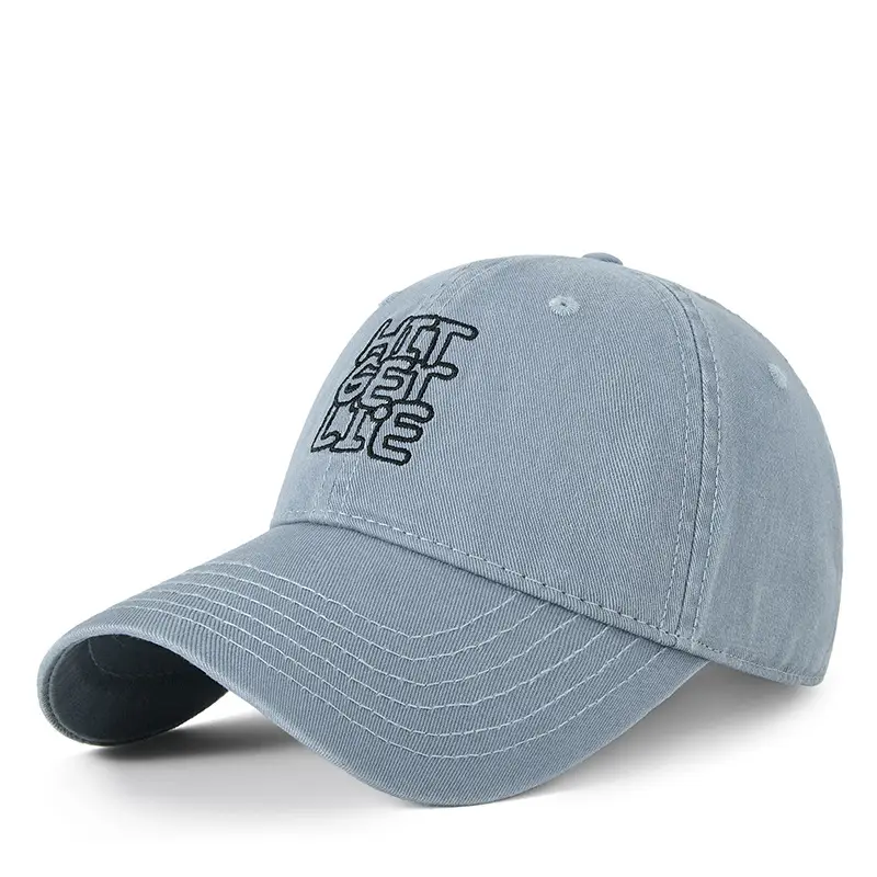 Men Black Embroidered Baseball Cap with "HIT THE BASICS" Design - Image 5