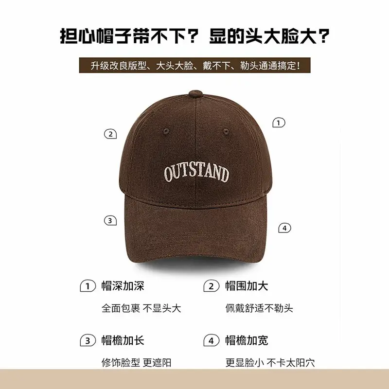 Outstand Embroidered Baseball Cap Brown Large - Image 12