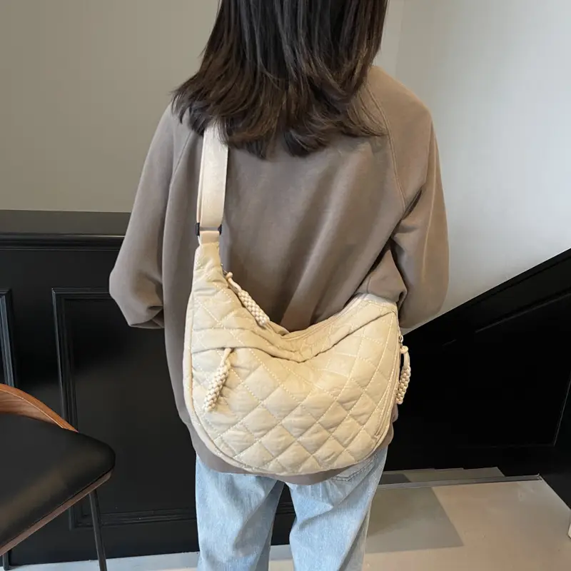 Autumn Winter Coat Shoulder Bag Cream 2024