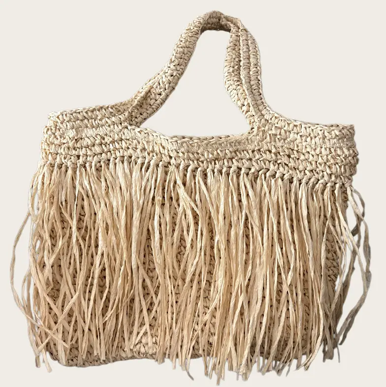 Straw Fringe Bag Large Capacity Beach Wear - Image 5