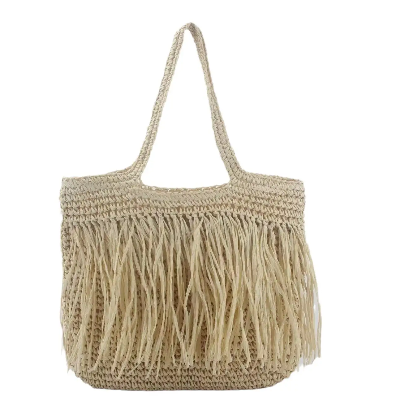 Straw Fringe Bag Large Capacity Beach Wear - Image 7