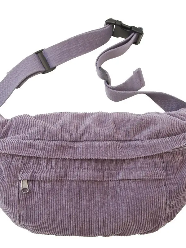 Corduroy Chest Bag Green Women Large Capacity