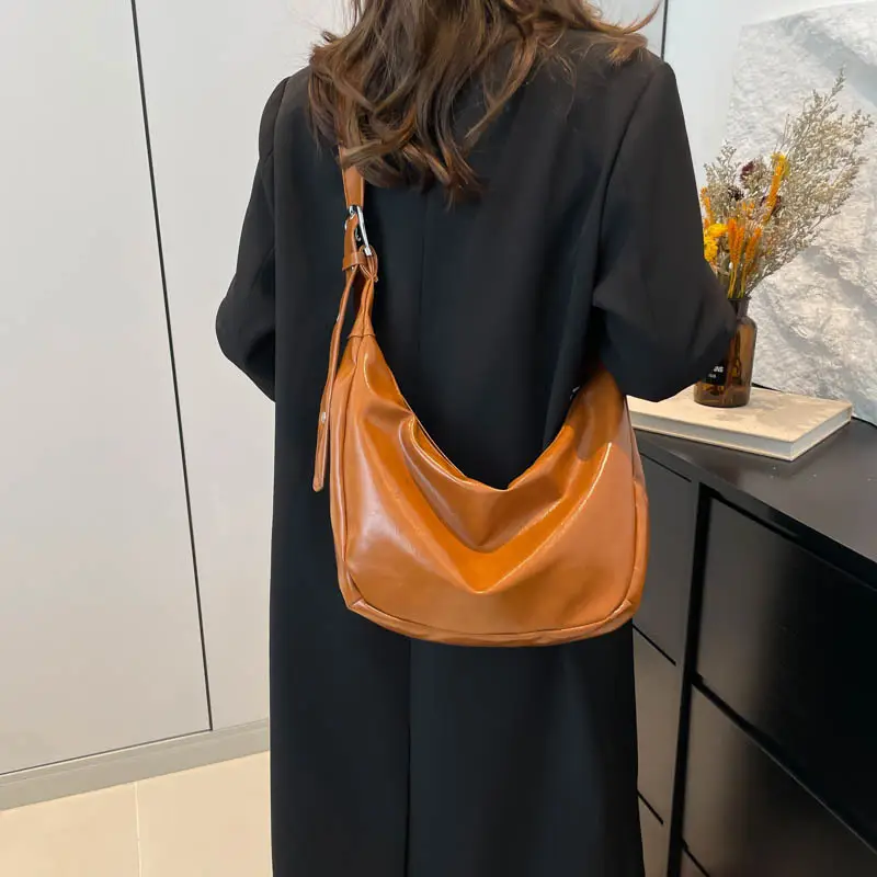 Red Leather Shoulder Bag for Women 2024