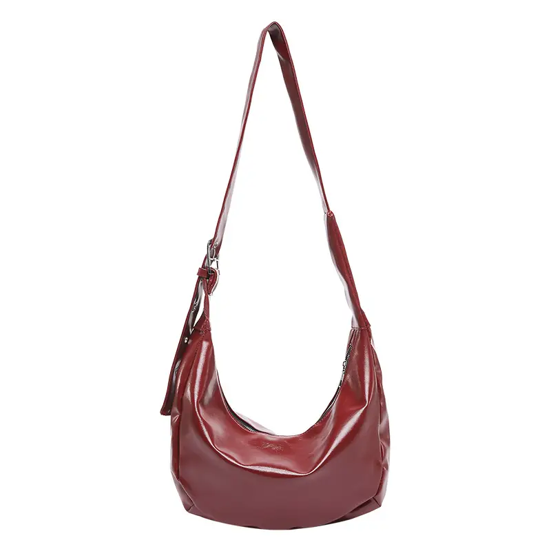 Red Leather Shoulder Bag for Women 2024