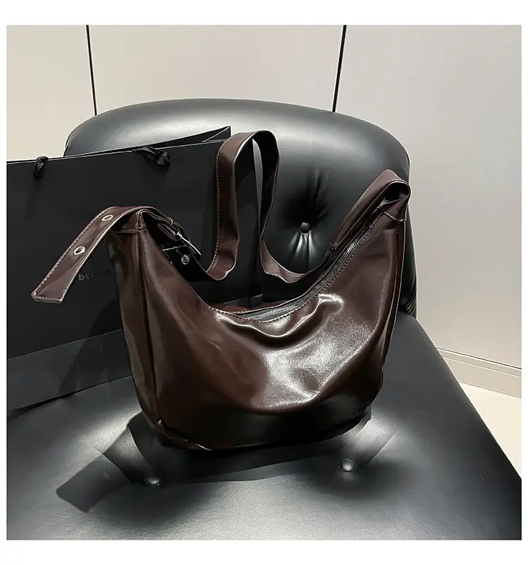 Red Leather Shoulder Bag for Women 2024