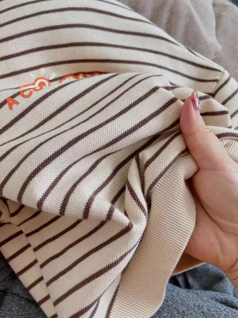 Baby Striped Polo Shirt with Lapels for Boys Autumn Wear - Image 4