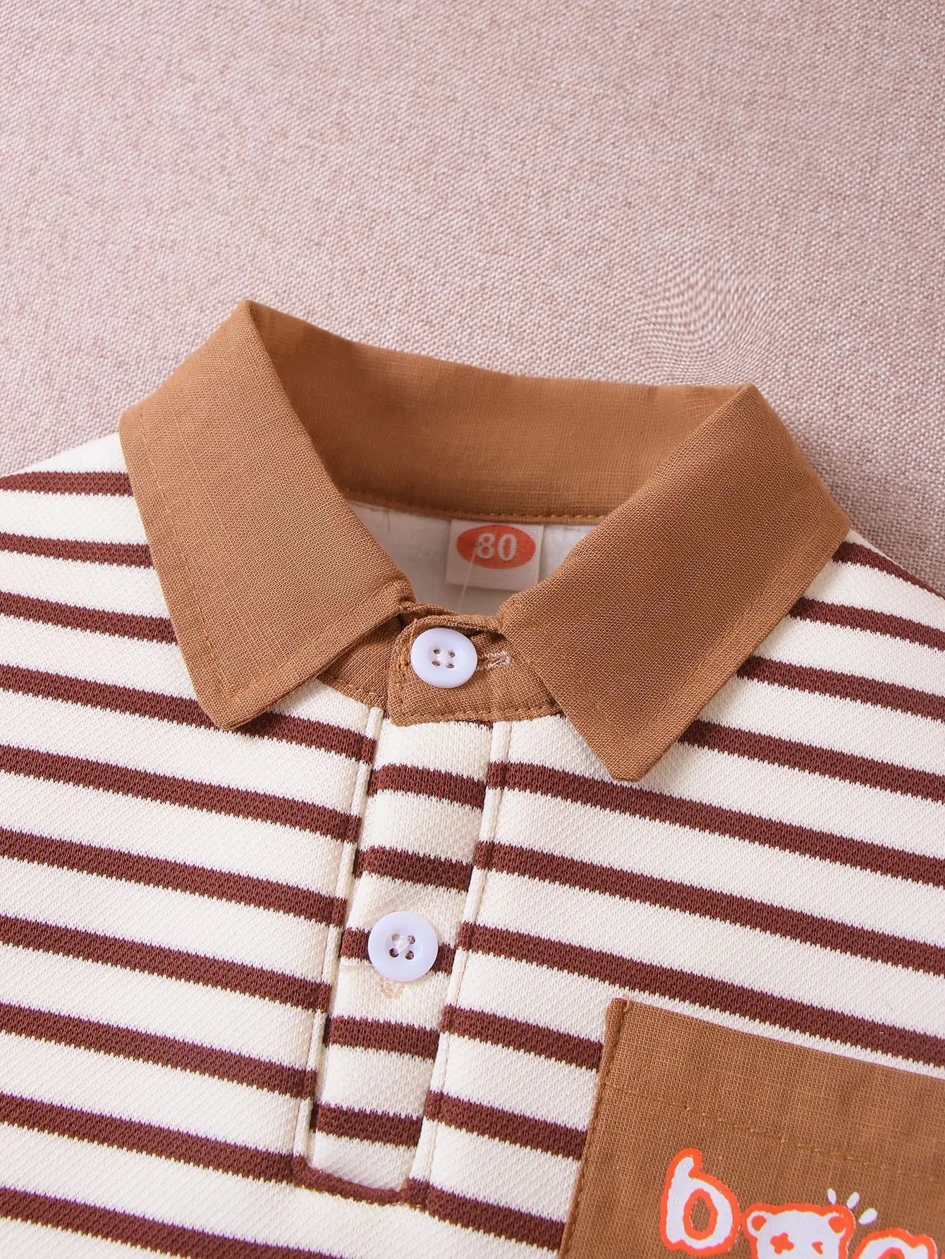 Baby Striped Polo Shirt with Lapels for Boys Autumn Wear - Image 6