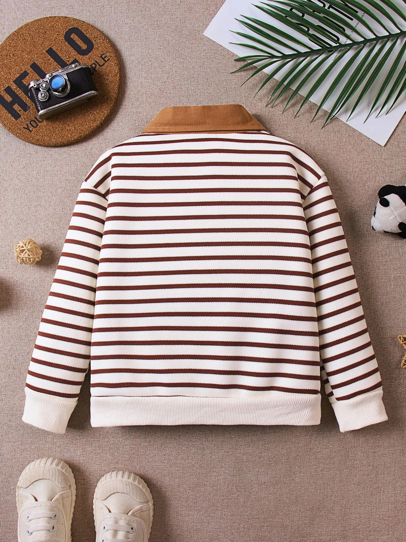 Baby Striped Polo Shirt with Lapels for Boys Autumn Wear — feature 13