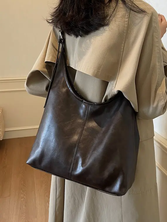 Women's Retro Brown Tote Bag 2024 All Season Commuter Shoulder Crossbody - Image 7