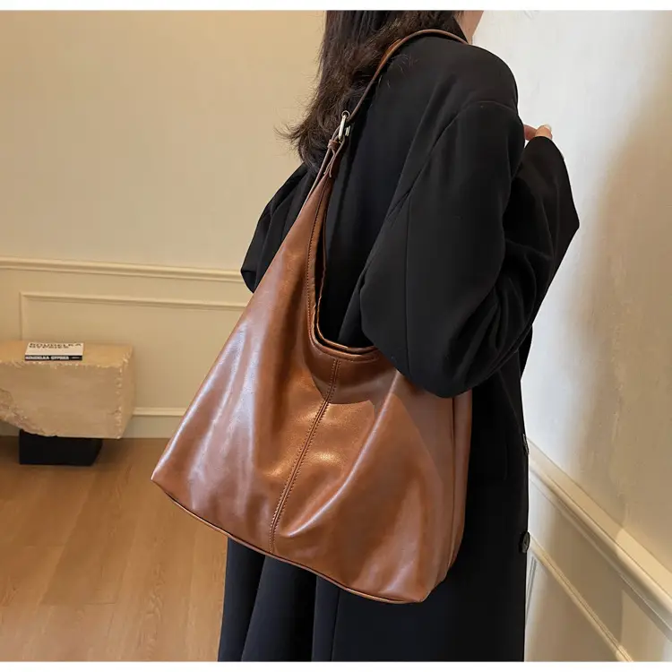 Women's Retro Brown Tote Bag 2024 All Season Commuter Shoulder Crossbody — feature 15
