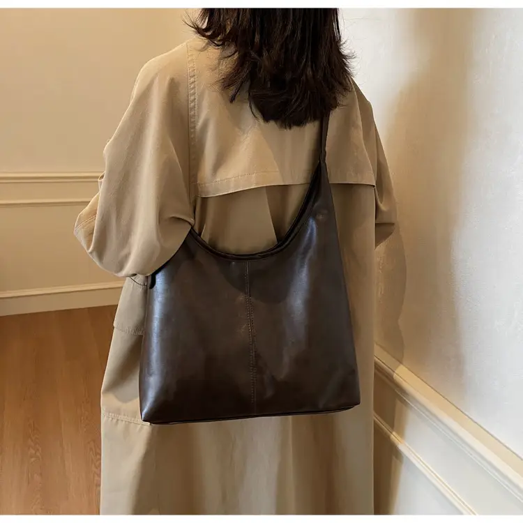 Women's Retro Brown Tote Bag 2024 All Season Commuter Shoulder Crossbody — feature 8