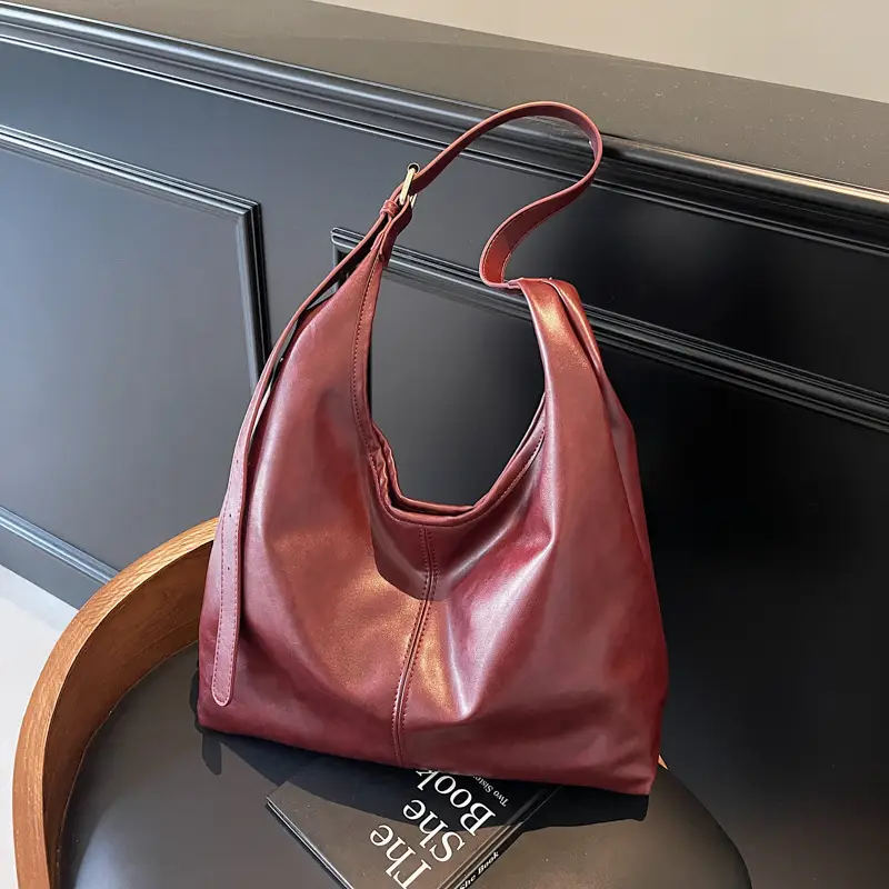 Women's Retro Brown Tote Bag 2024 All Season Commuter Shoulder Crossbody - Image 4