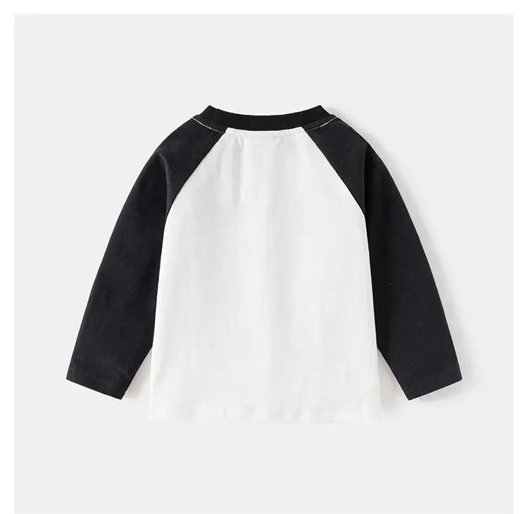 Boys Cotton Raglan Sleeve T-Shirt Gray Navy Spring — feature 11