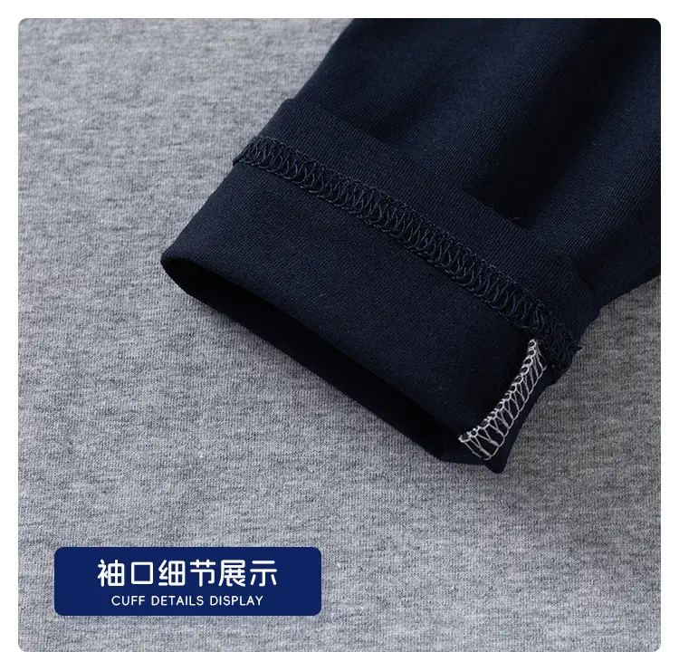 Boys Cotton Raglan Sleeve T-Shirt Gray Navy Spring — feature 13