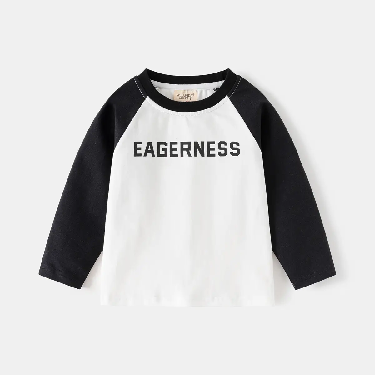 Boys Cotton Raglan Sleeve T-Shirt Gray Navy Spring