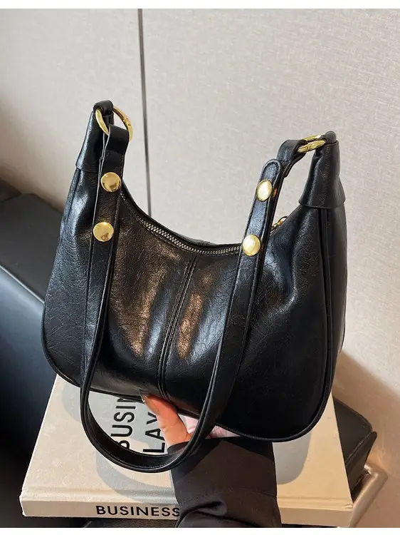 Brown Leather Diagonal Shoulder Bag for Women - Image 7