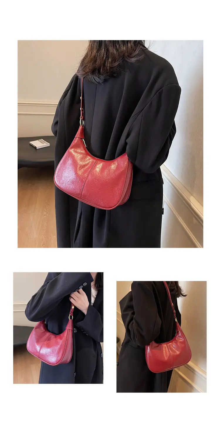 Brown Leather Diagonal Shoulder Bag for Women — feature 10