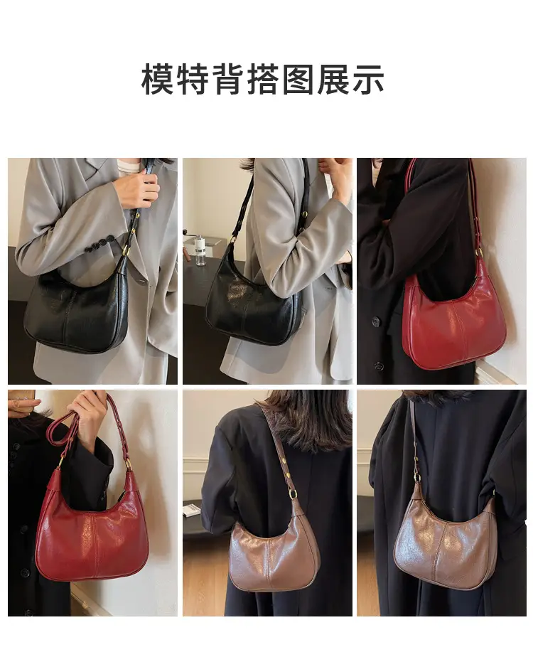 Brown Leather Diagonal Shoulder Bag for Women — feature 12