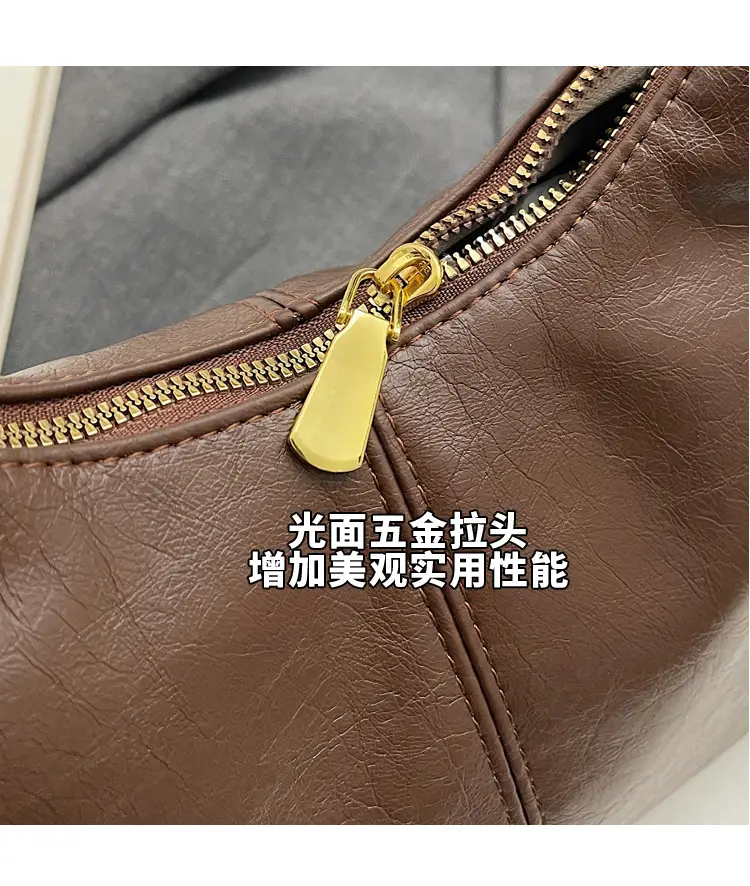 Brown Leather Diagonal Shoulder Bag for Women — feature 14