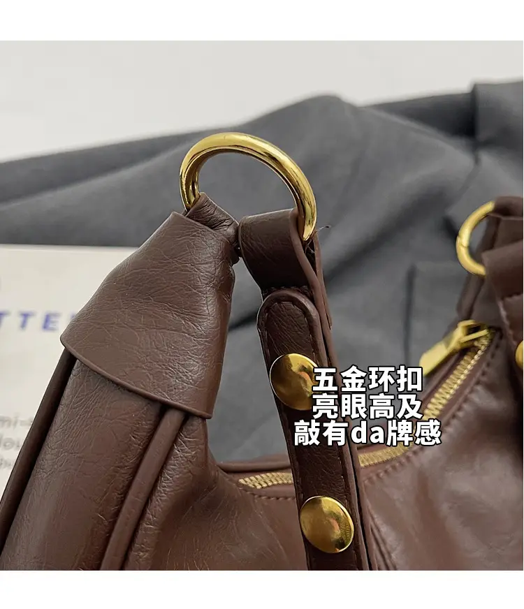 Brown Leather Diagonal Shoulder Bag for Women — feature 15