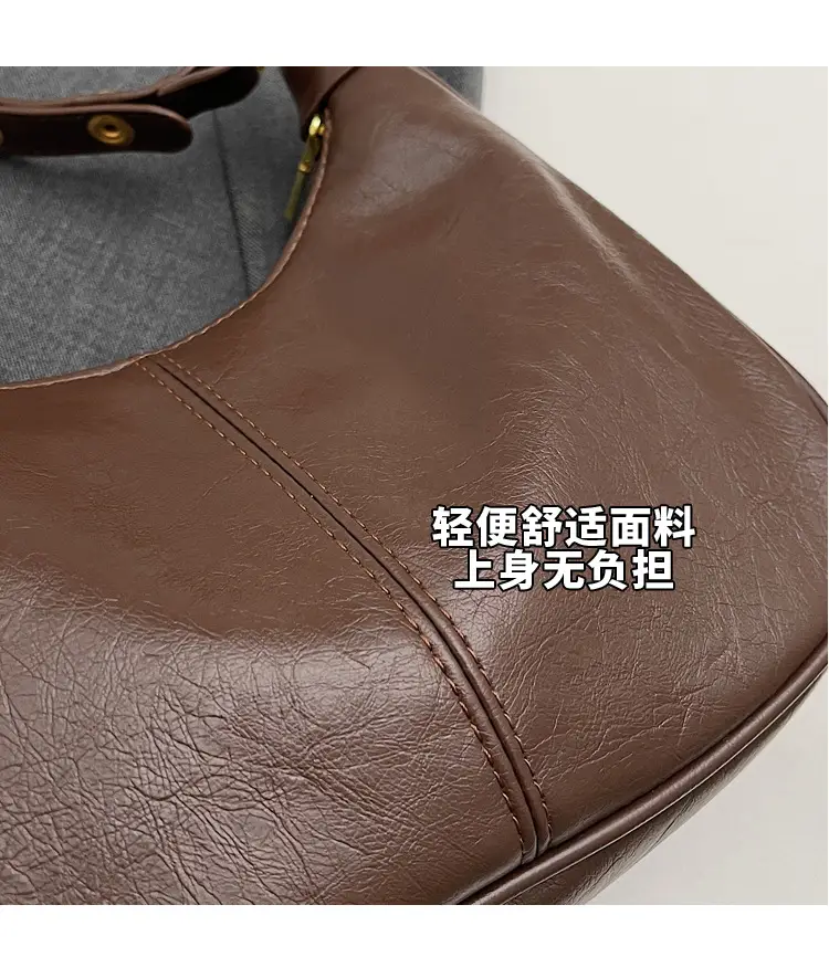 Brown Leather Diagonal Shoulder Bag for Women — feature 16