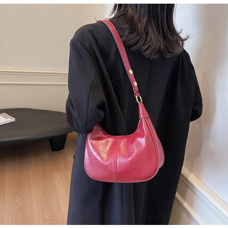 Brown Leather Diagonal Shoulder Bag for Women — feature 7