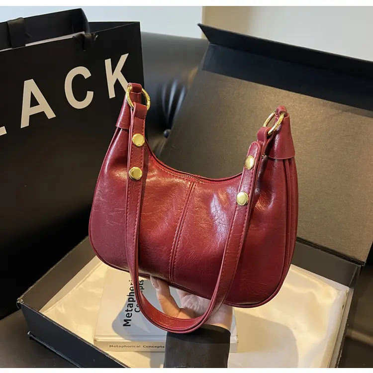 Brown Leather Diagonal Shoulder Bag for Women - Image 3