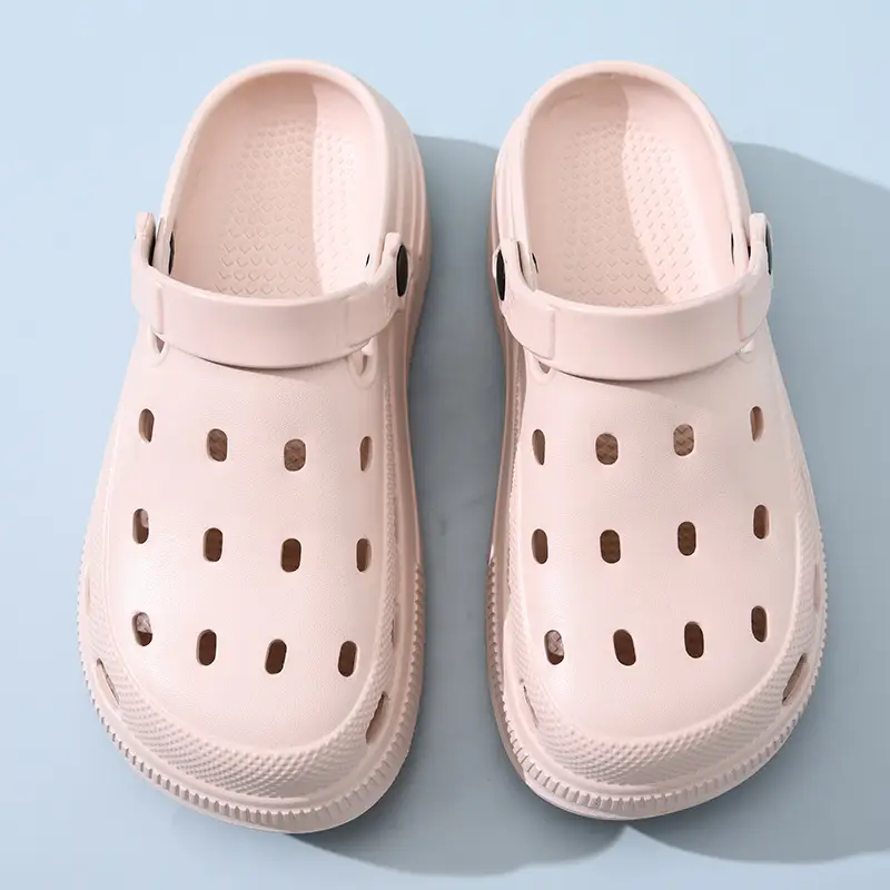 Women's Pink EVA Thick Heel Slippers Summer