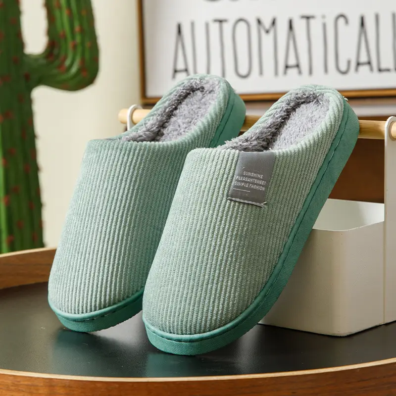 Cixi Cotton Slippers for Women, Spring, Autumn and Winter Home Use, Indoor Non-Slip Confinement Shoes, Thick-Soled Home Warm Couple Men - Image 3
