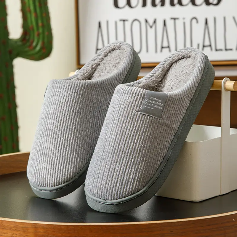 Cixi Cotton Slippers for Women, Spring, Autumn and Winter Home Use, Indoor Non-Slip Confinement Shoes, Thick-Soled Home Warm Couple Men - Image 5