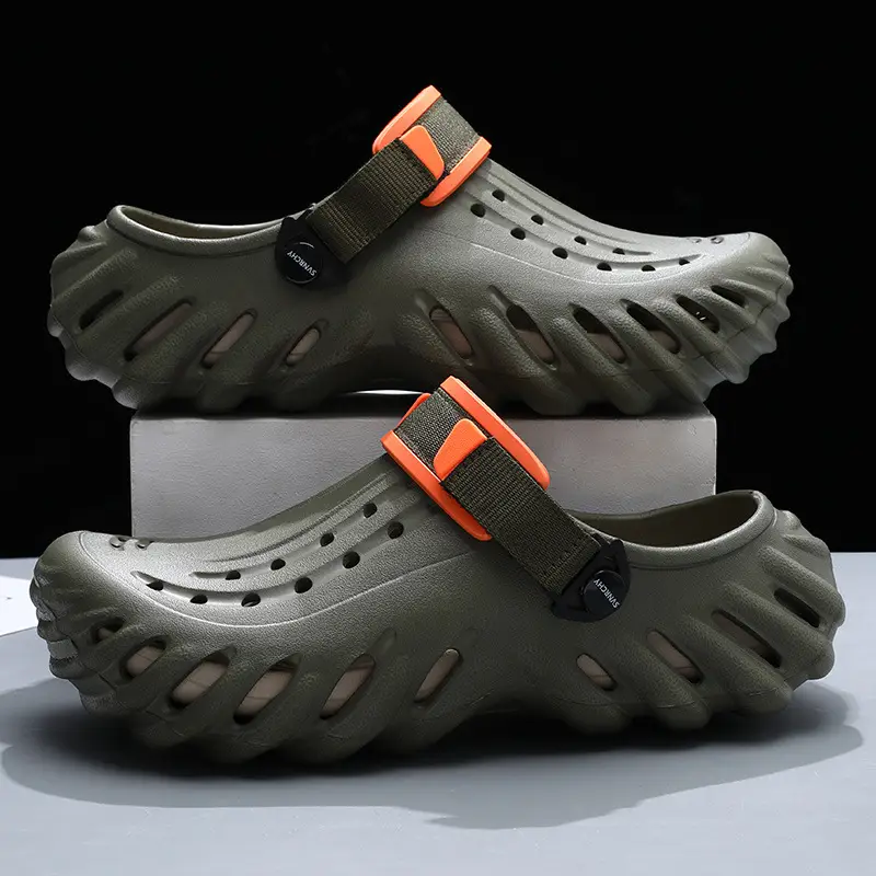 Hole Shoes Men's Summer Thick Sole Outer Wear Breathable Soft Baotou Tops EVA Home Non-Slip Non-Stinky Foot Wear-Resistant Sandals - Image 6