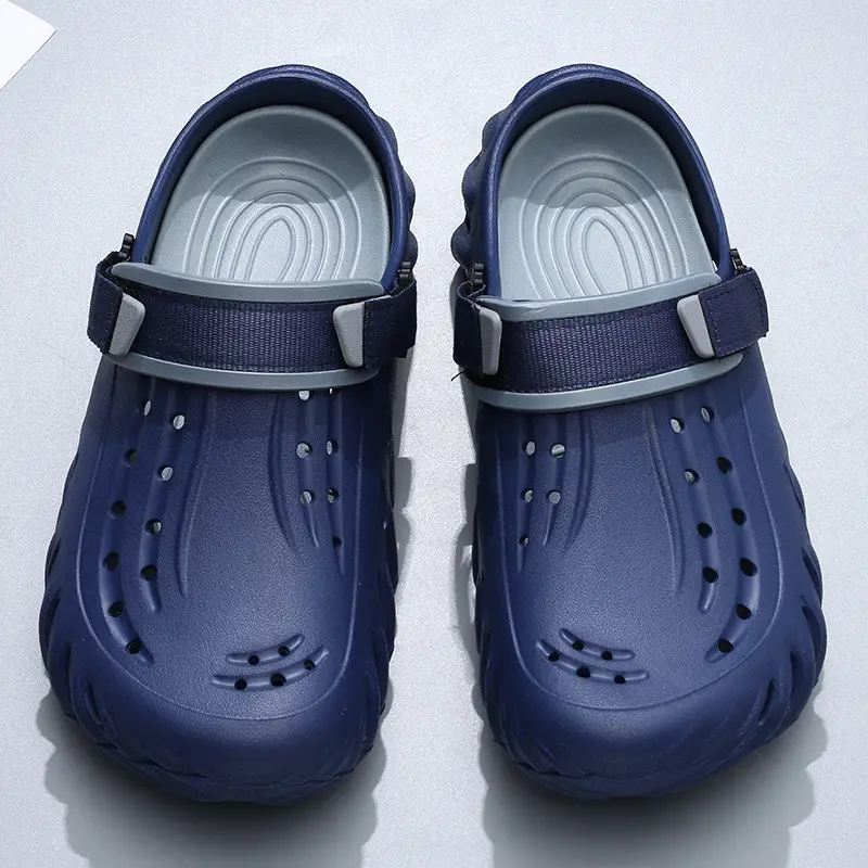 Hole Shoes Men's Summer Thick Sole Outer Wear Breathable Soft Baotou Tops EVA Home Non-Slip Non-Stinky Foot Wear-Resistant Sandals - Image 7