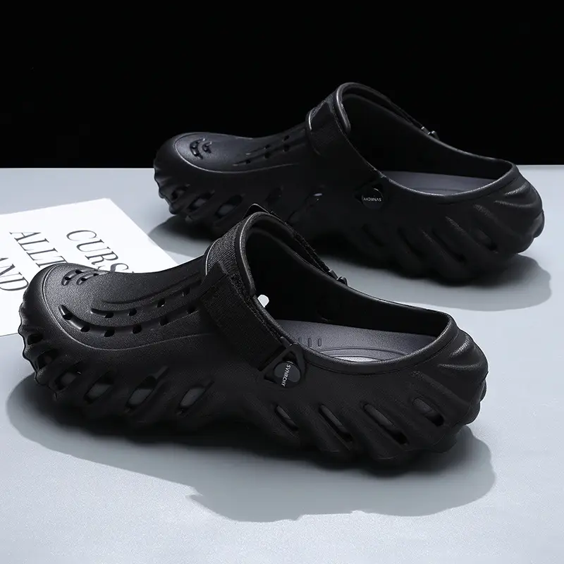 Hole Shoes Men's Summer Thick Sole Outer Wear Breathable Soft Baotou Tops EVA Home Non-Slip Non-Stinky Foot Wear-Resistant Sandals - Image 8