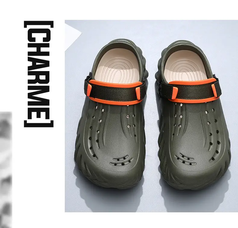 Hole Shoes Men's Summer Thick Sole Outer Wear Breathable Soft Baotou Tops EVA Home Non-Slip Non-Stinky Foot Wear-Resistant Sandals — feature 11