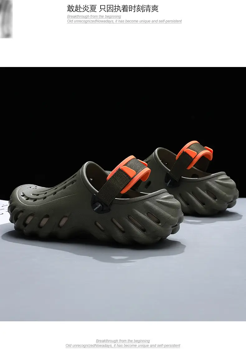 Hole Shoes Men's Summer Thick Sole Outer Wear Breathable Soft Baotou Tops EVA Home Non-Slip Non-Stinky Foot Wear-Resistant Sandals — feature 12