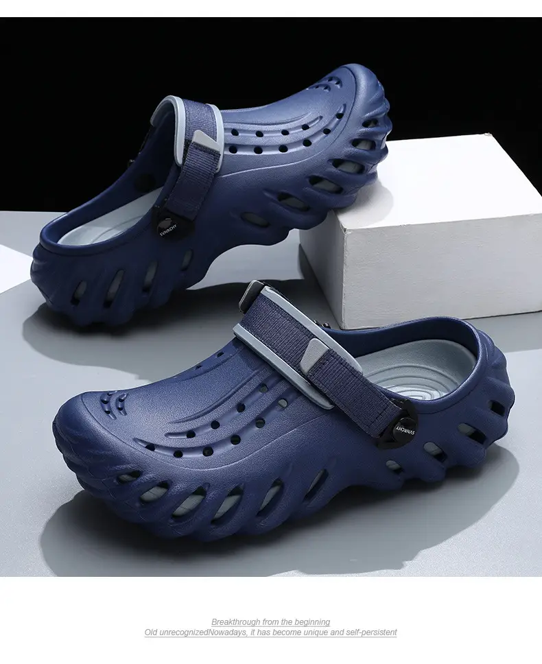 Hole Shoes Men's Summer Thick Sole Outer Wear Breathable Soft Baotou Tops EVA Home Non-Slip Non-Stinky Foot Wear-Resistant Sandals — feature 13