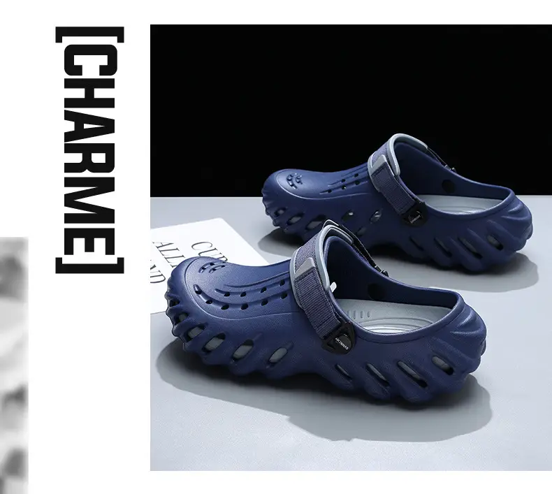 Hole Shoes Men's Summer Thick Sole Outer Wear Breathable Soft Baotou Tops EVA Home Non-Slip Non-Stinky Foot Wear-Resistant Sandals — feature 15